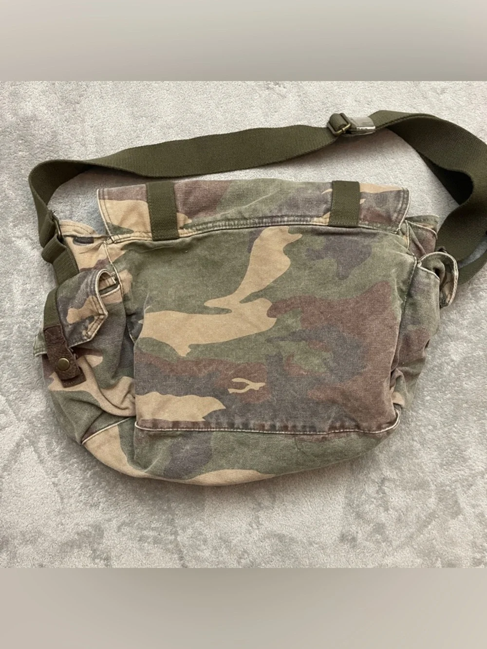 Old Navy Camo Messenger Bag Satchel Vintage 90s Woodland Y2K
